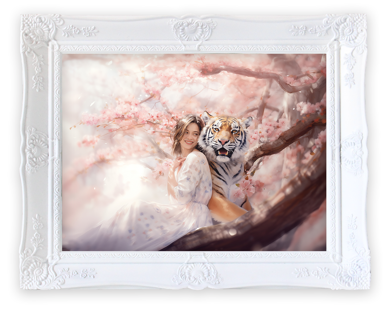 Tiger in the blossoms - Art Print