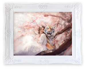 Tiger in the blossoms - Art Print