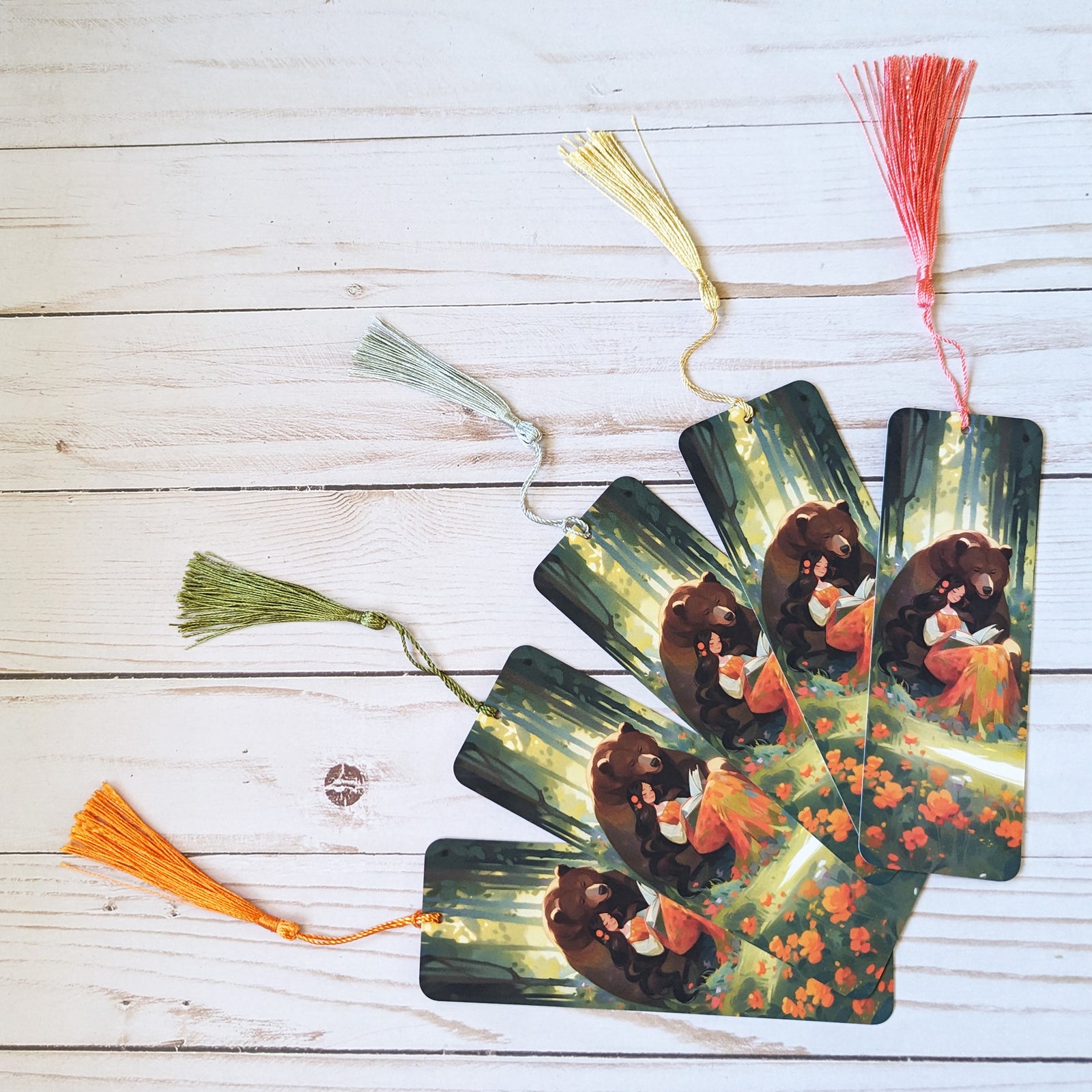 Reading With Bear - Bookmark