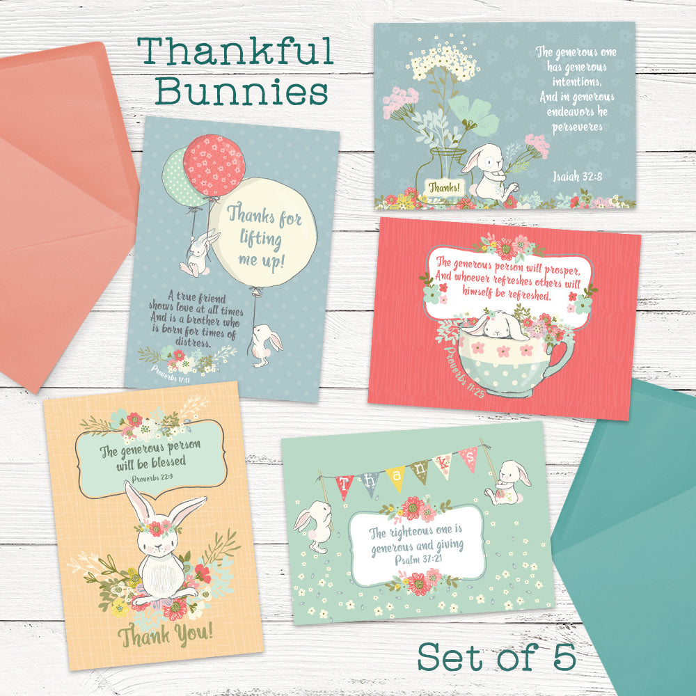 Thankful Bunnies - Pack of 5