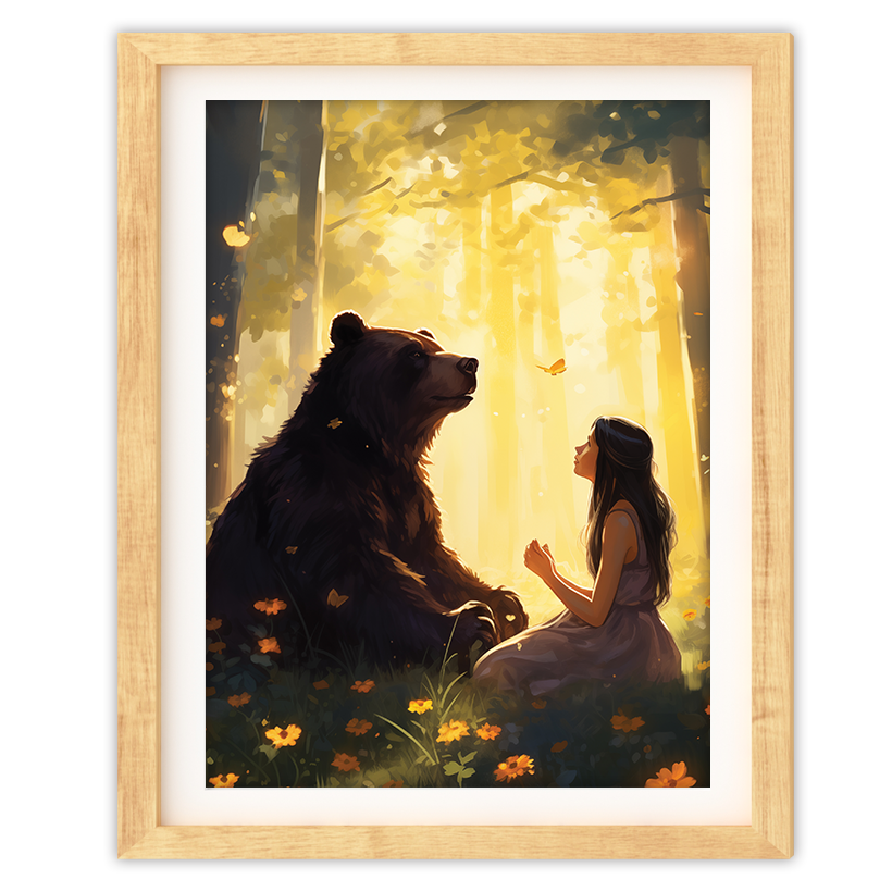 Watching Butterflies with Bear - Art Print