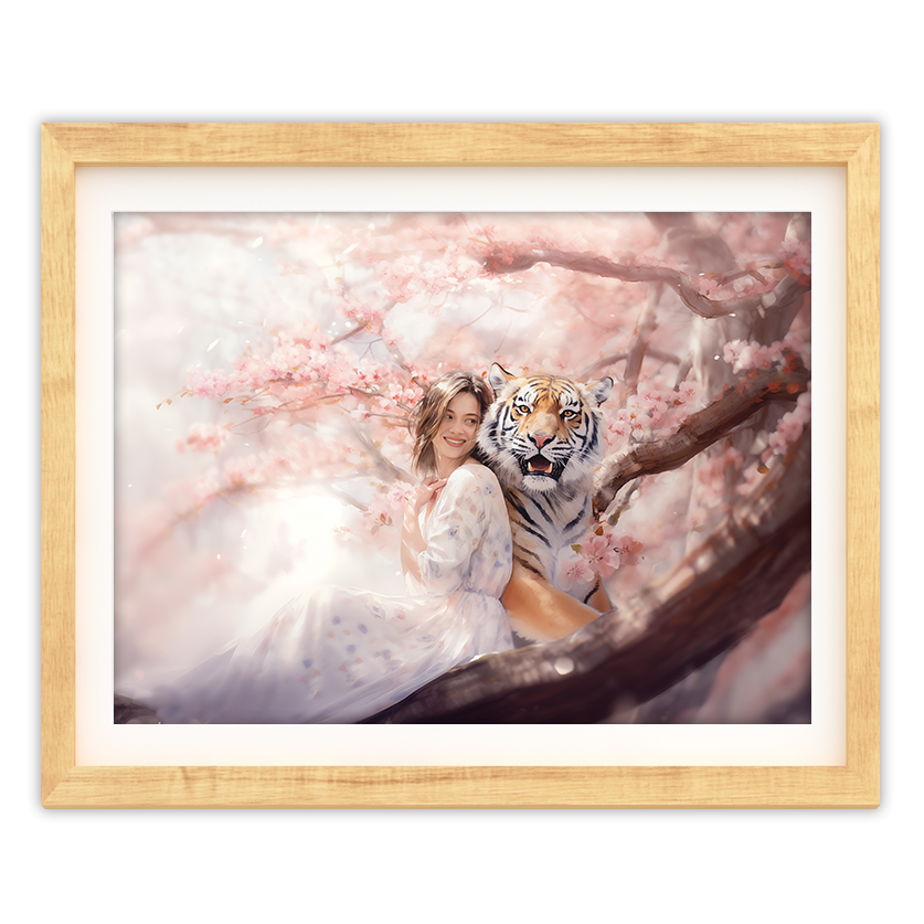 Tiger in the blossoms - Art Print