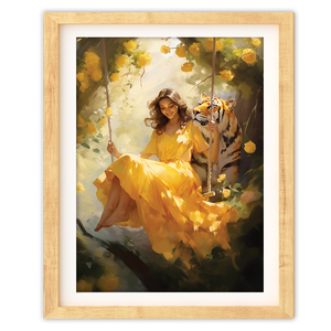 Swinging With Tiger - Art Print