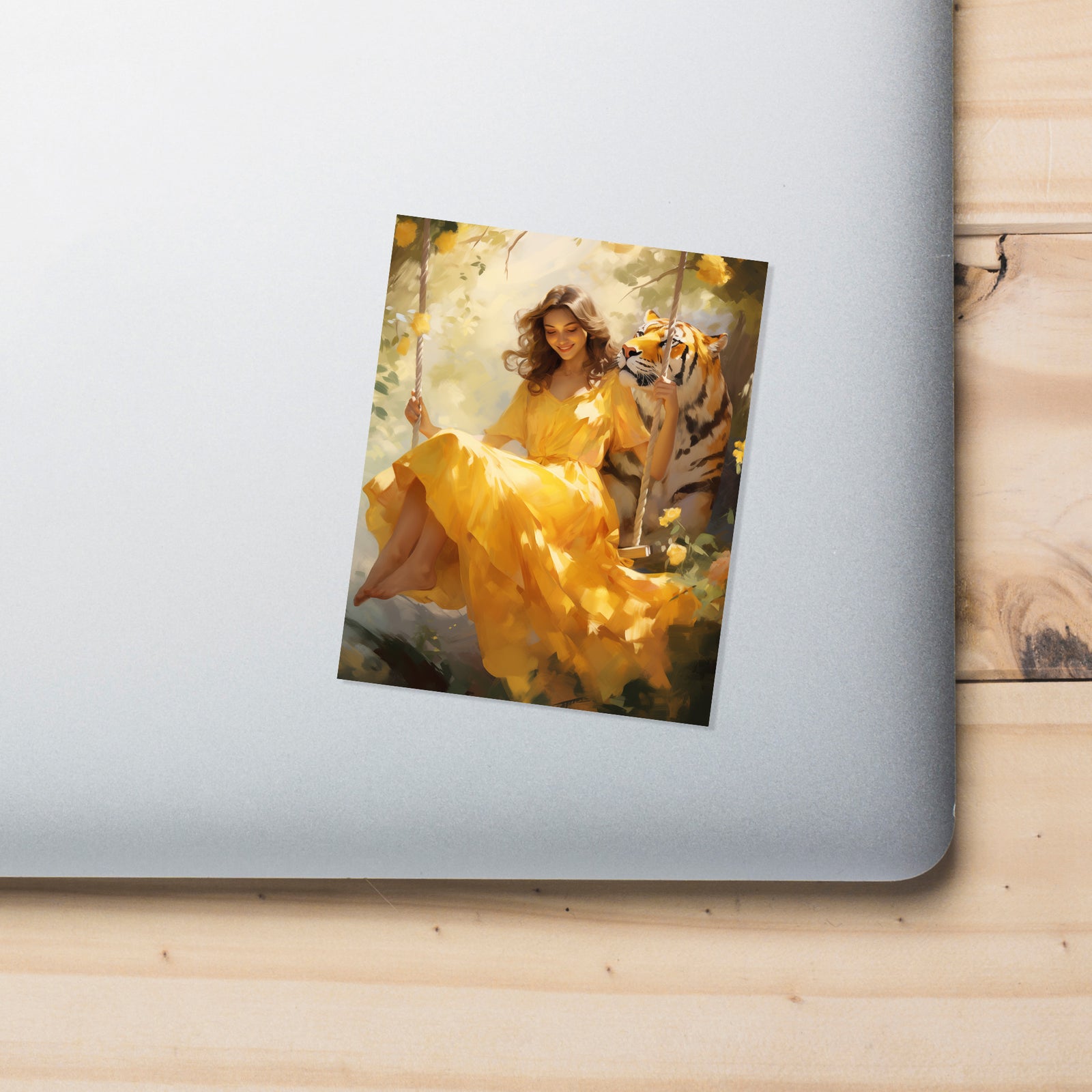 Swinging with Tiger Sticker