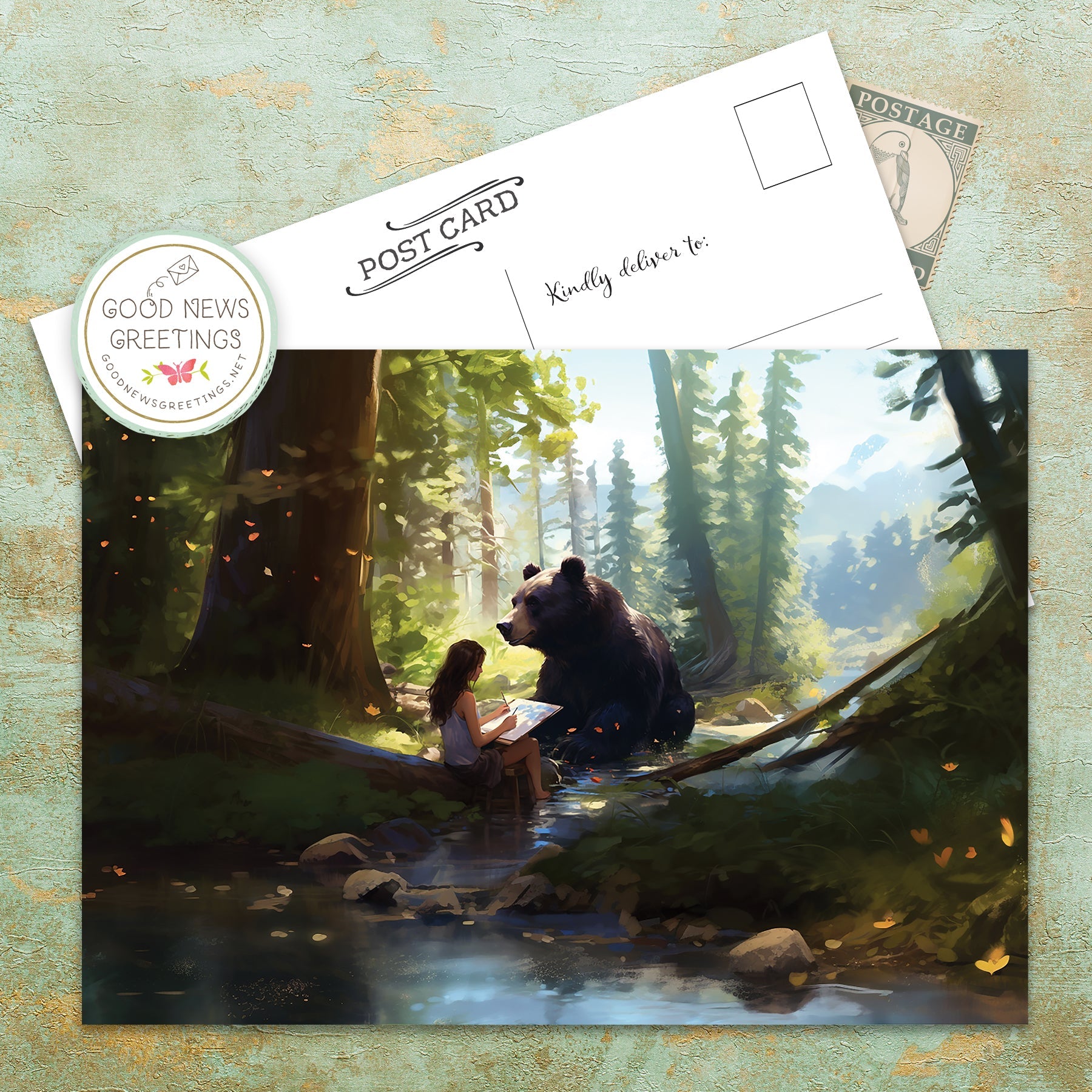 Amigos del bosque - Postal del paraíso (paquete de diez)