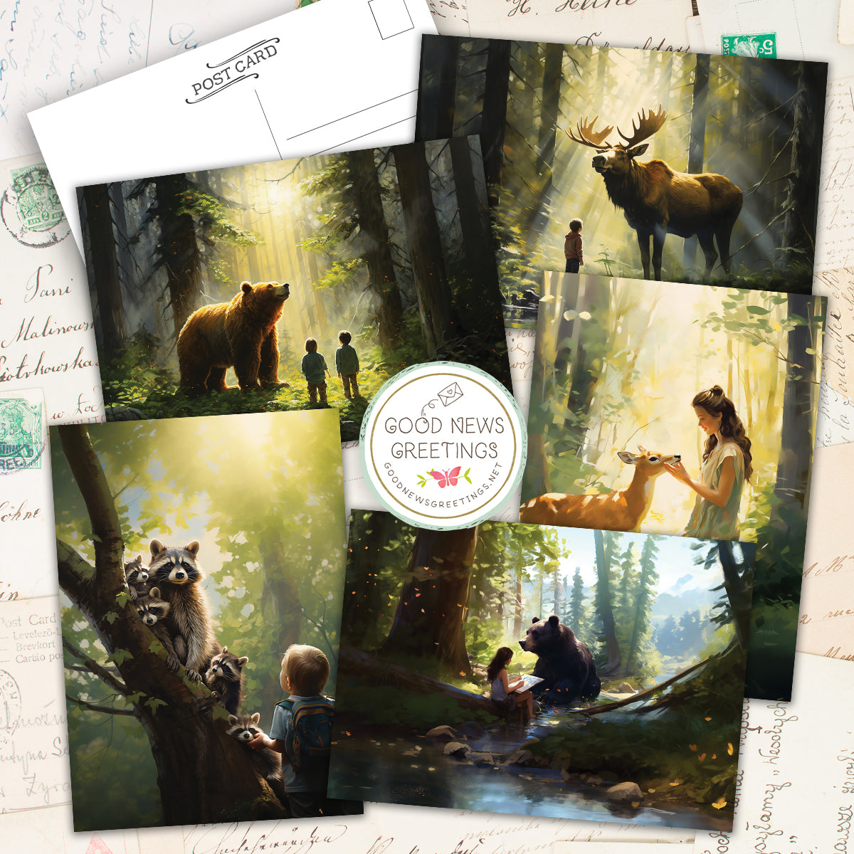 Forest Friends - Paradise Postcard (pack of ten)
