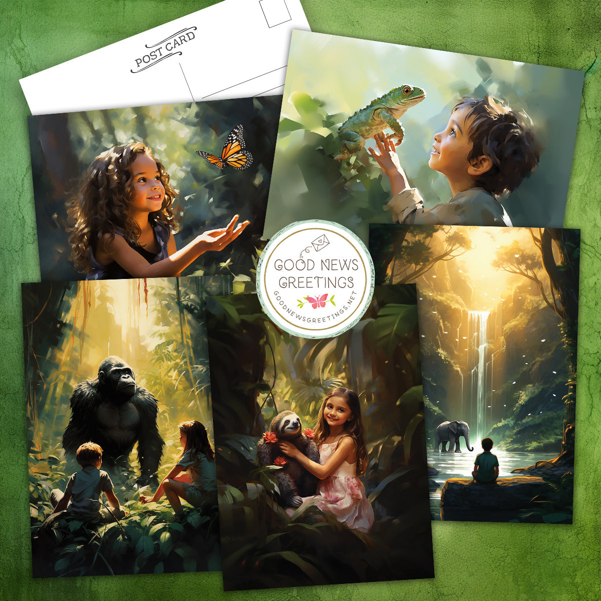 Jungle Friends - Paradise Postcard (pack of ten)