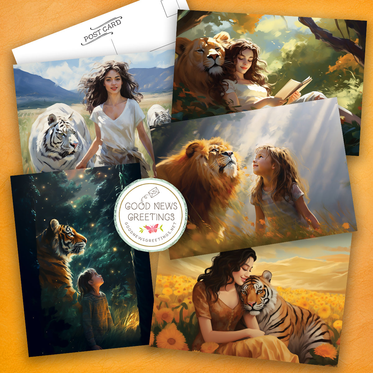 Purrfect Friends Set 2 - Paradise Postcard (pack of ten)
